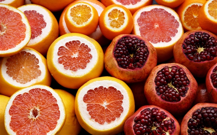 오렌지와 석류 배경 화면 그림
