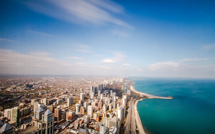 도시, 고층 빌딩, 일리노이, 시카고, 미국 배경 화면 그림