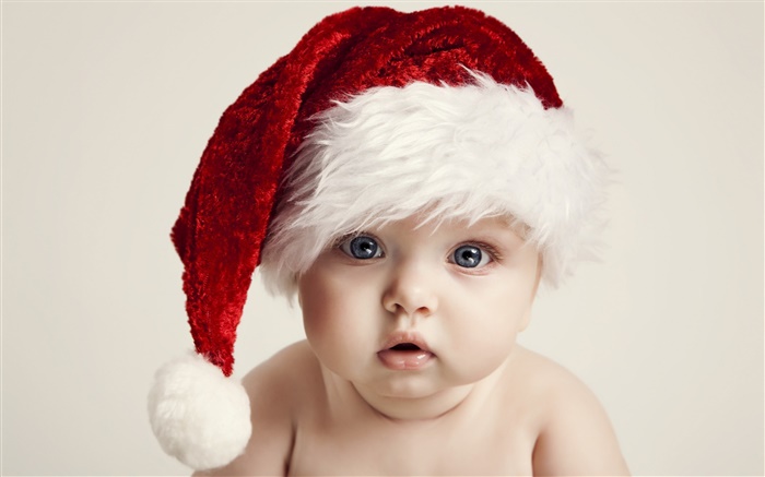크리스마스 아기, 귀여운, 모자 배경 화면 그림