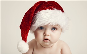 크리스마스 아기, 귀여운, 모자 HD 배경 화면