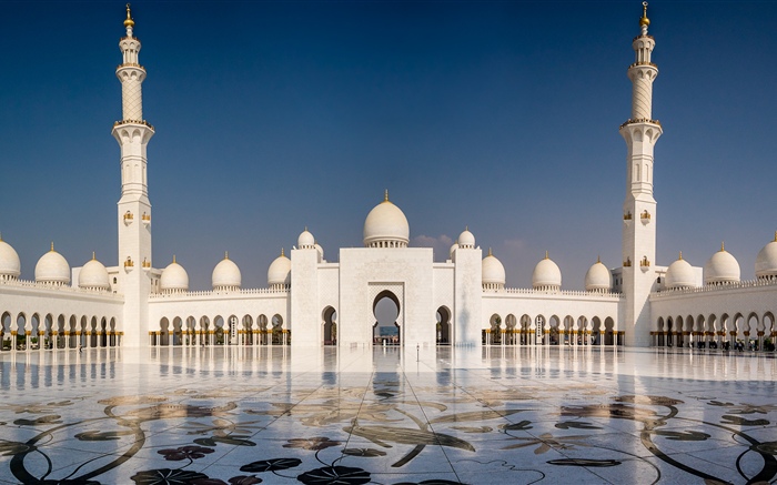 아부 다비, 셰이크 자이드 그랜드 모스크, UAE 배경 화면 그림