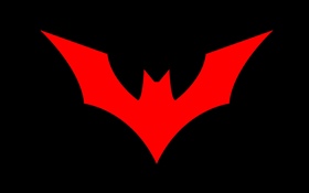 배트맨 레드 로고, 검은 배경 HD 배경 화면