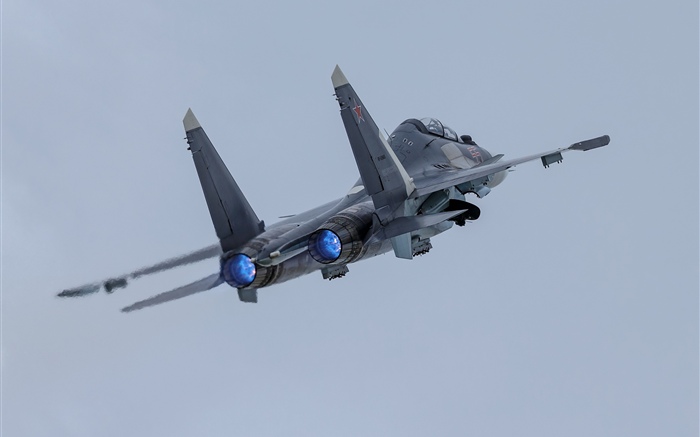 Su-30SM 비행기, 하늘 배경 화면 그림