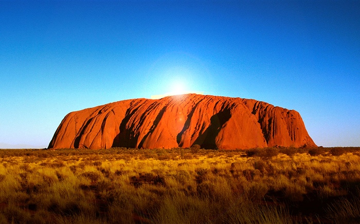 호주, 산, 푸른 하늘 배경 화면 그림