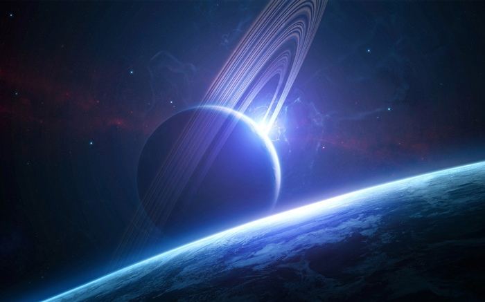 아름 다운 우주, 행성 배경 화면 그림
