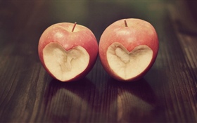 두 개의 사과, 사랑의 마음 HD 배경 화면