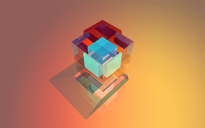 3D 큐브, 추상화 배경 화면 그림