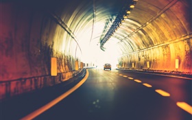터널, 자동차, 빛, 도로 HD 배경 화면